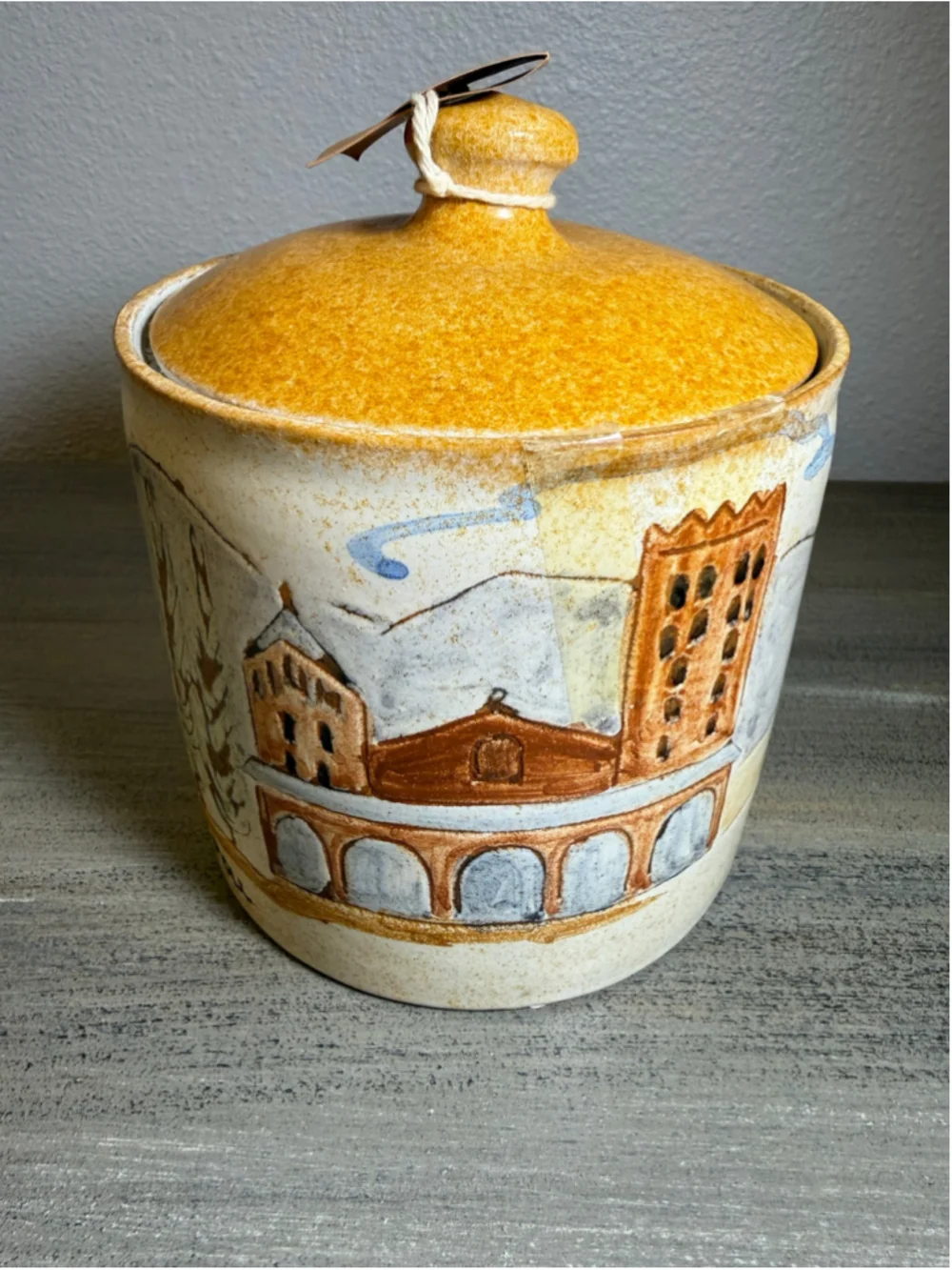 Vtg Pastisseria Costa Ripoll Spain Art Pottery Canister Jar Signed Albert Mofijo